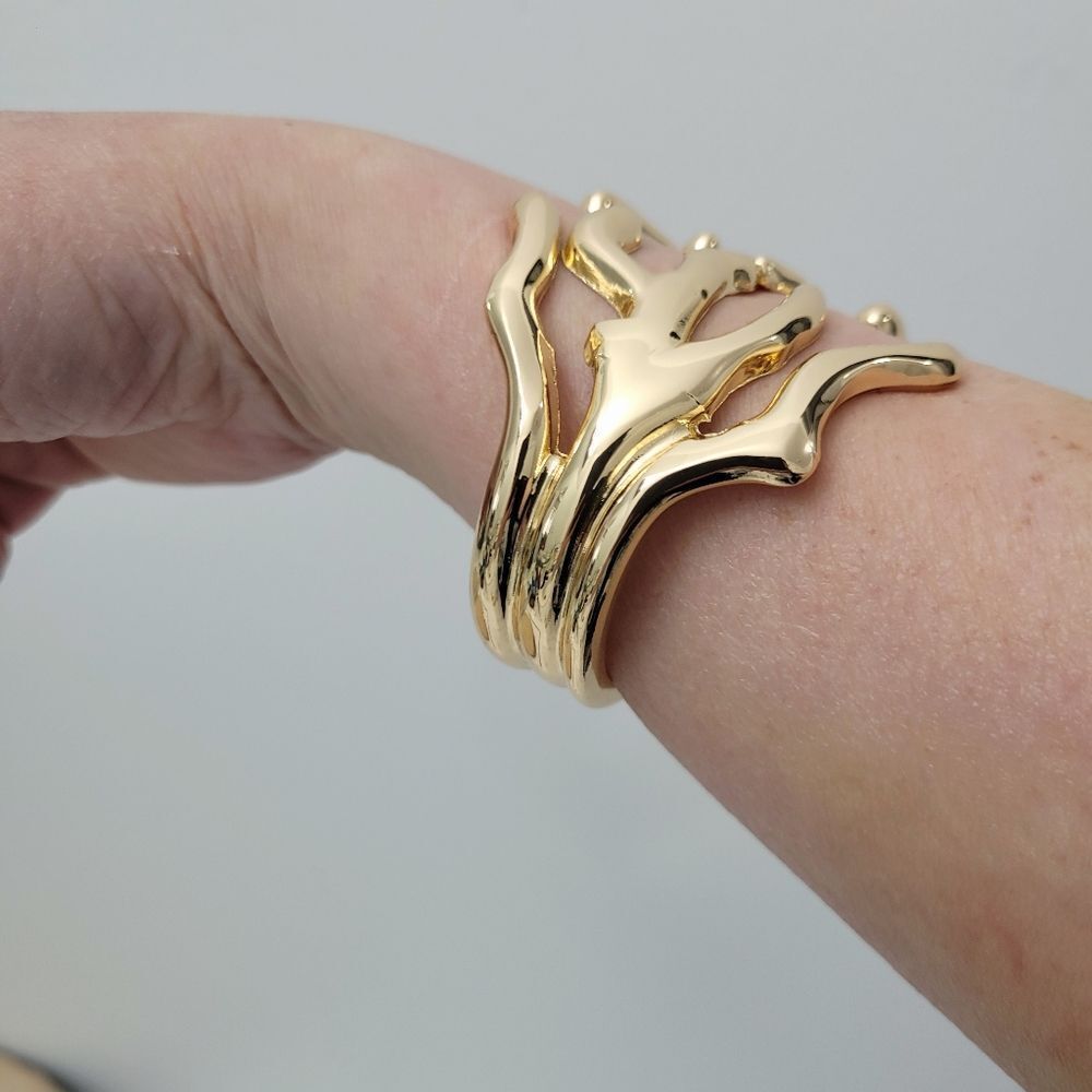 Brand New Top Fashion Gold Tone Bangle Bracelet - Picture 8 of 9
